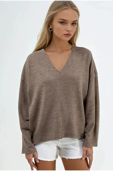 BUSEM V-Neck Long Sleeve Blouse