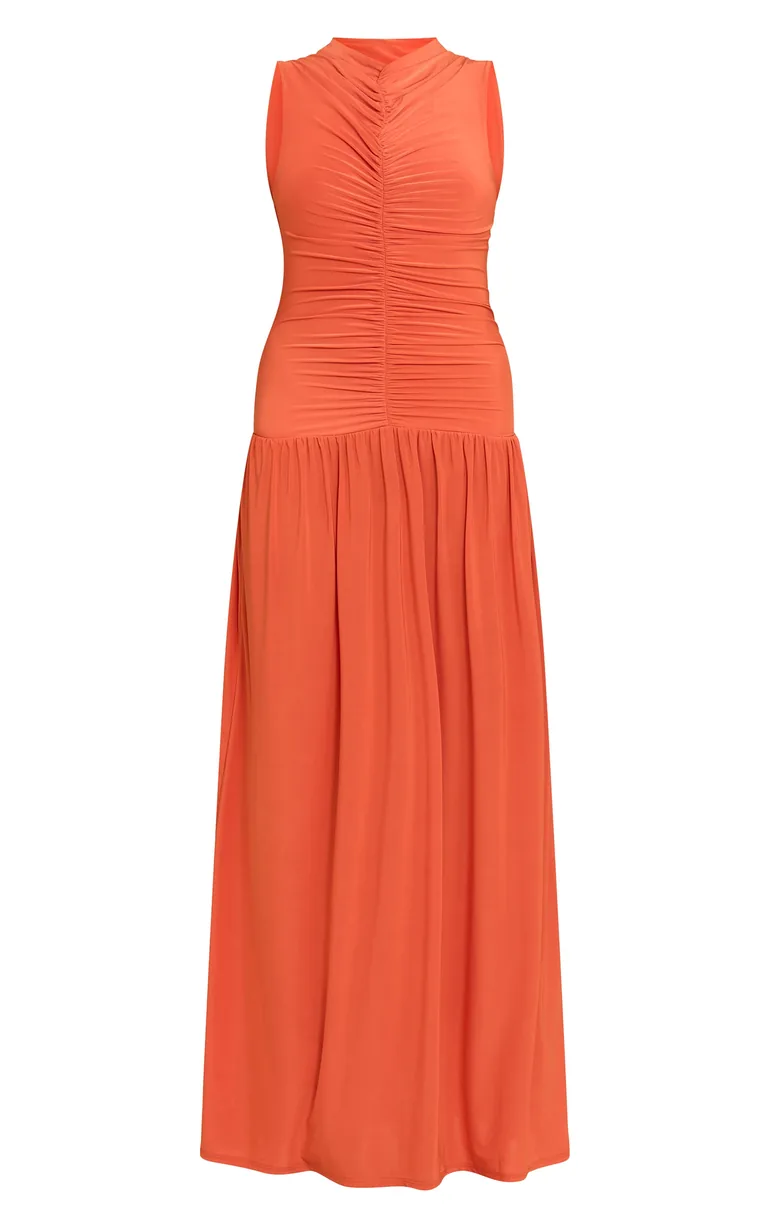 orange drop waist dress Marigold Drop Waist Maxi Dress main image 1