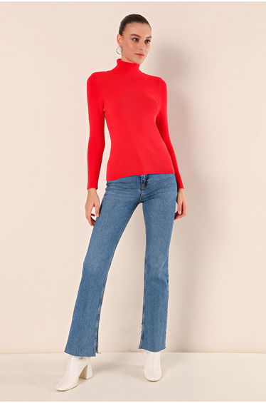 BDART Fitted Turtleneck Ribbed Sweater