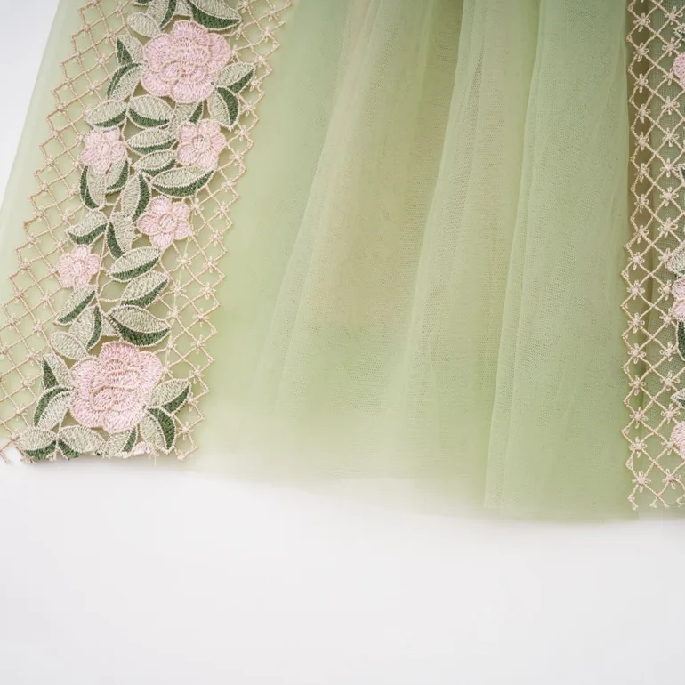 Eleni Green Tulle Panel Floral Midi Dress - 21