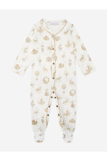Atelier Choux Baby Carousel Classic Playsuit in White