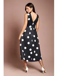 Scuba Fit And Flare Spot Printed Dress - 2