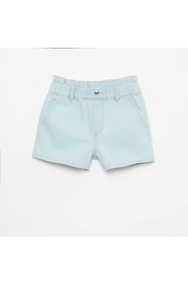 Paper Bag Denim Shorts BLUE