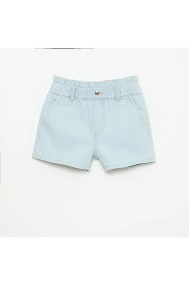 Paper Bag Denim Shorts BLUE