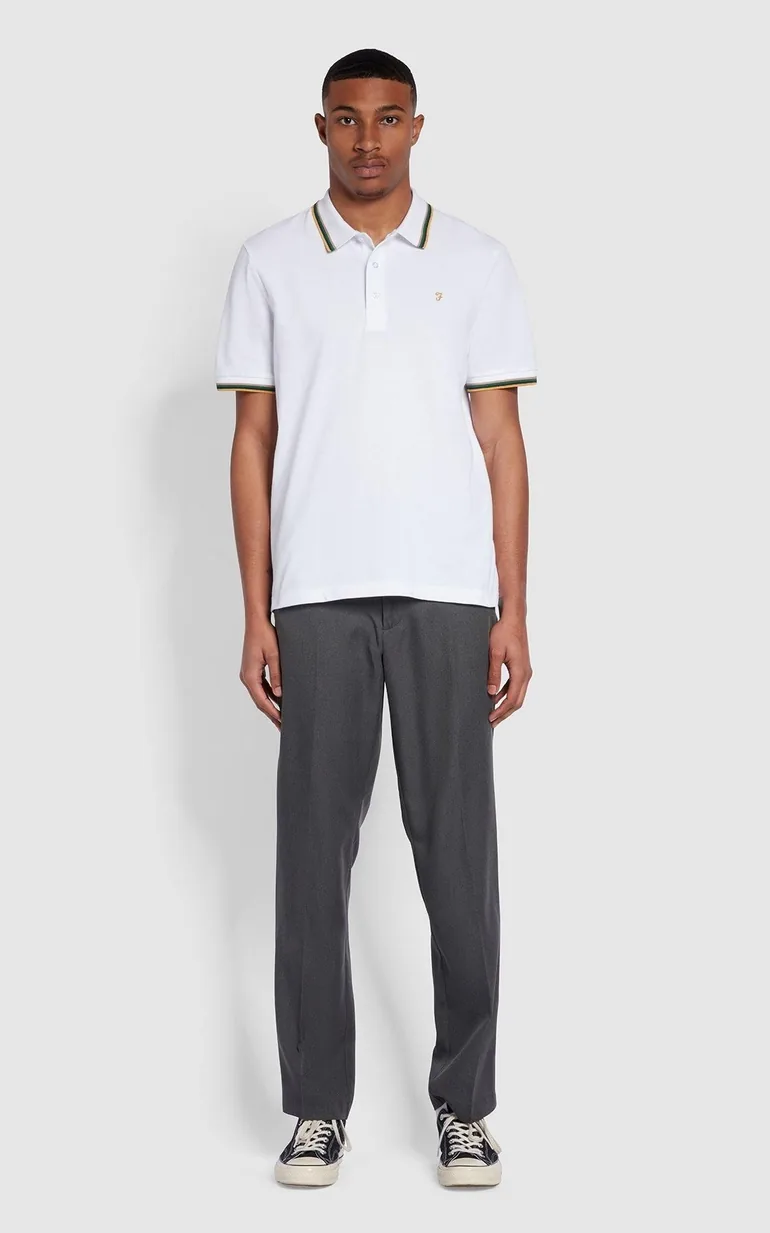 Alvin Tipped Polo White