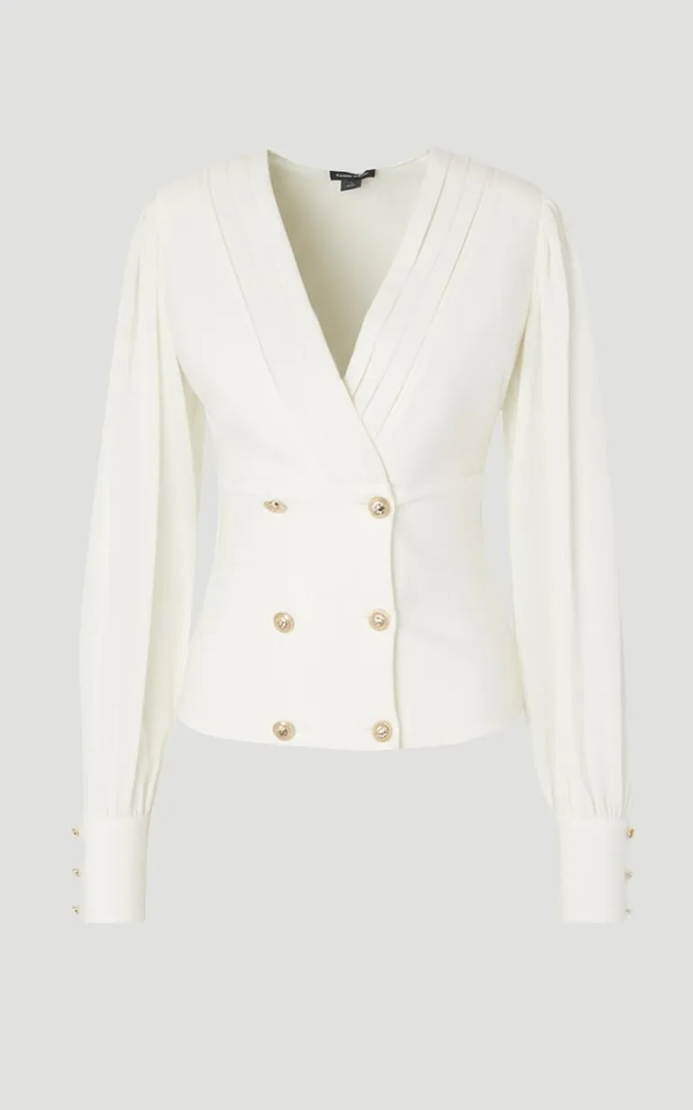 بليزر كارين ميلين أبيض بطول الخصر - 3