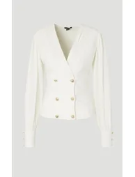 بليزر كارين ميلين أبيض بطول الخصر - 3