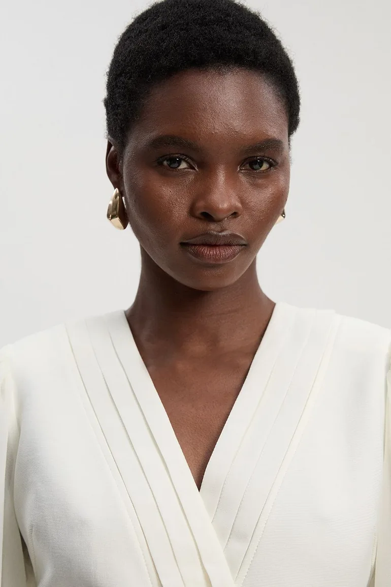 بليزر كارين ميلين أبيض بطول الخصر - 2