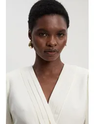 بليزر كارين ميلين أبيض بطول الخصر - 2