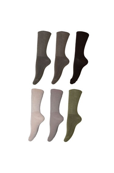 Mens Bamboo Non-Binding Extra Wide Socks (6 Pairs) - Shades Of Brown