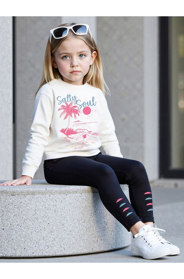 Girls Graphic Sweatshirt and Leggings Set