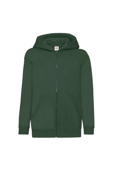Fruit Of The Loom Childrens/Kids Unisex Hooded Sweatshirt Jacket - Bottle Green