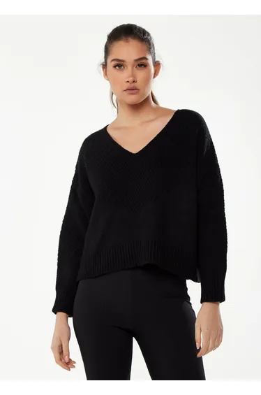 Women's Jumper with Full-Length Sleeves in Black