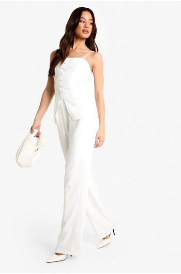 Tall Woven Tailored Top - ivory