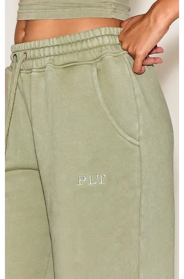 بنطلون رياضي بأرجل عريضة - أخضر