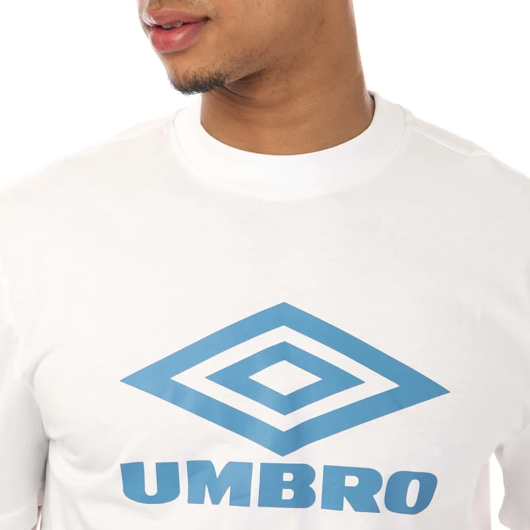Men's Umbro Diamond Logo T-Shirt in White - 4