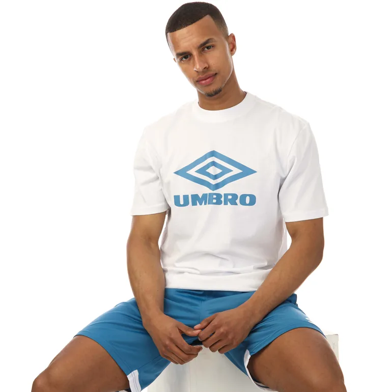 Men's Umbro Diamond Logo T-Shirt in White - 5