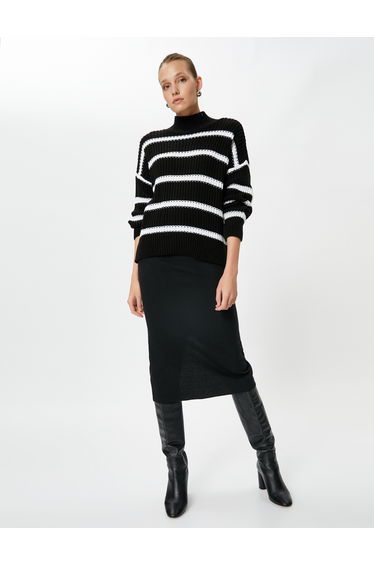 Jersey Medium Rise Midi Pencil Skirt