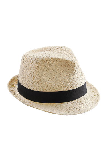 Beechfield Unisex Straw Festival Trilby Hat - Natural