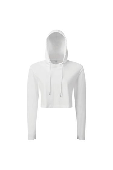TriDri Womens/Ladies Cropped Long-Sleeved T-Shirt - White