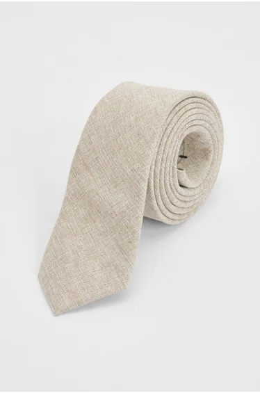 Dark Beige Linen Tie