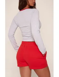 Red PLT Sport Cotton Fleece Sweat Shorts - 3