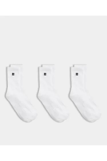 3 Pack Essentials Crew Socks White