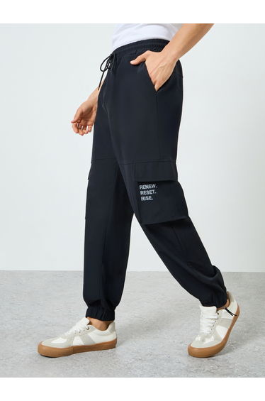 Men Relaxed Fit Cargo Track Pants