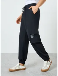 Men Relaxed Fit Cargo Track Pants