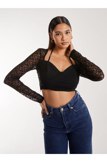 Lace Halterneck Corset Top