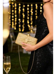 Elegant Twisted Woven Straw Clutch for Formal Dinners & Gala Events