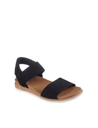 DESERT KISS LOW Microfiber Quarter Strap Sandal Black - 1