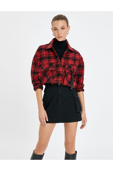 Oversized Pocket Detail Buttoned Shacket