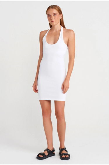 Dilvin Ribbed Bodycon Mini Dress