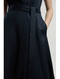 فستان ماكسي كتان بربطة خصر بتصميم لف - 2