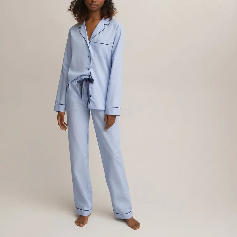Cotton Chambray Grandad Pyjamas