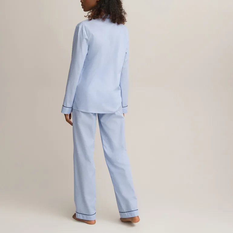 Cotton Chambray Grandad Pyjamas - 3