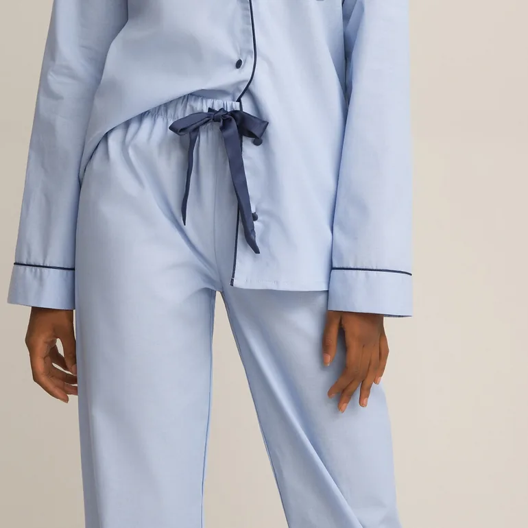 Cotton Chambray Grandad Pyjamas - 2