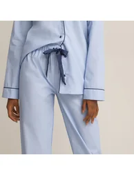 Cotton Chambray Grandad Pyjamas - 2