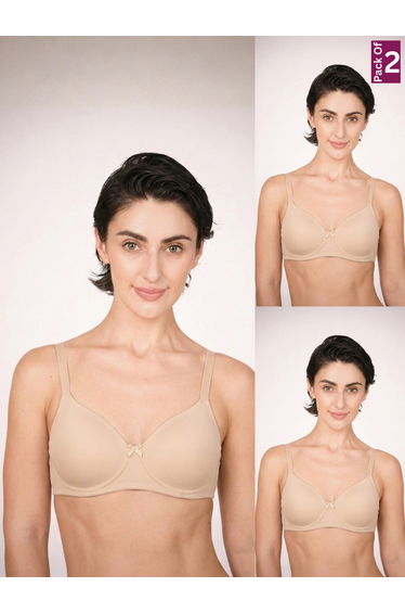 Pack of 2 - Lightly Padded Lycra T-Shirt Bra