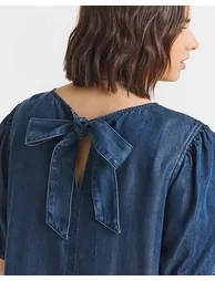 Indigo Drop Waist Mini Denim Dress - 3