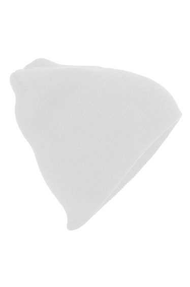 Beechfield Plain Basic Knitted Winter Beanie Hat - White