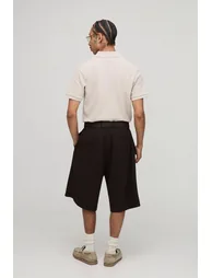 Slim Fit BM Signature Embroidered V Neck Textured Polo - stone - 1