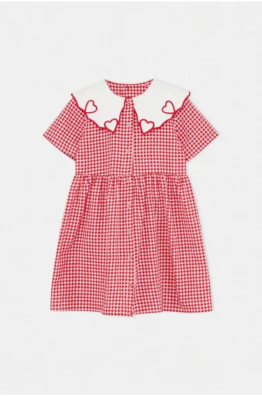 Red Midi Striped Woven Dress