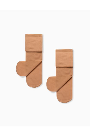 Pack of 2 Microfiber Tights for Baby Girls, Transparent