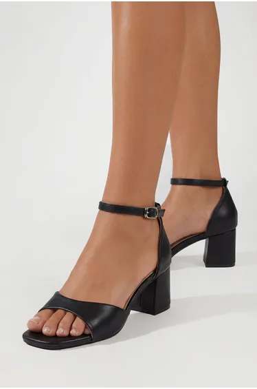 Basic Mid Block 2 Part Heels - black