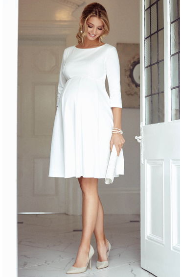 Sienna Maternity Dress Short Cream