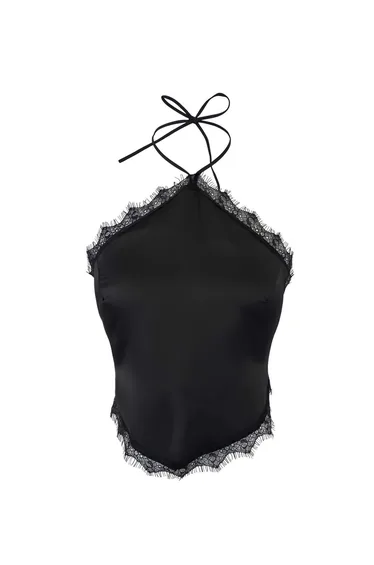 Black Polka Dot Strapless Sleeveless Woven Finike Bustier