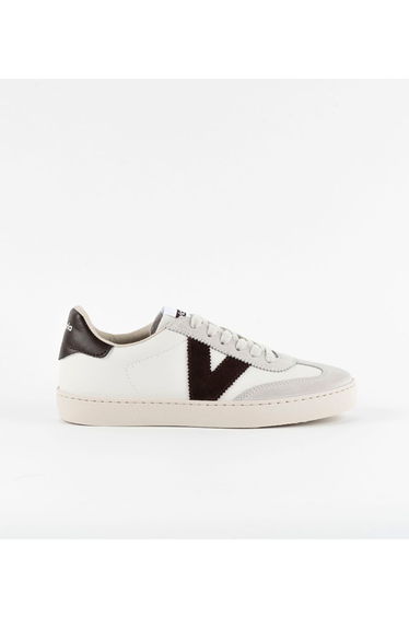 Berlin Biker Style Faux Leather & Suede Trainers Chocolate
