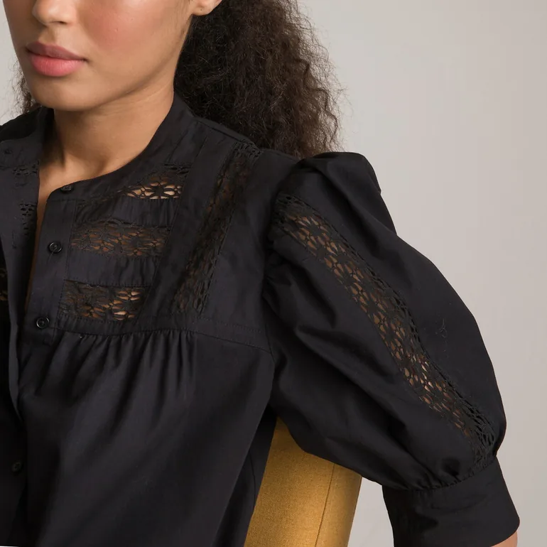 Cotton Button-Through Dress with Braided Detailing - 2